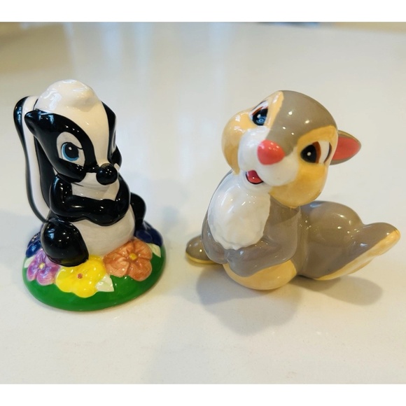 Disney Other - Vintage Set Walt Disney THUMPER & FLOWER from Movie Bambi Hand Painted Figurines